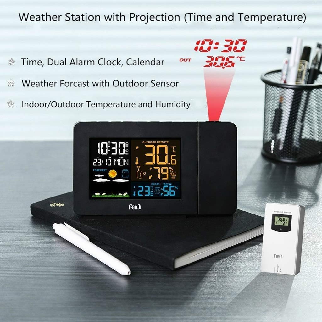YUSIWOAL Weather Forecast Alarm Clock with LCD Display