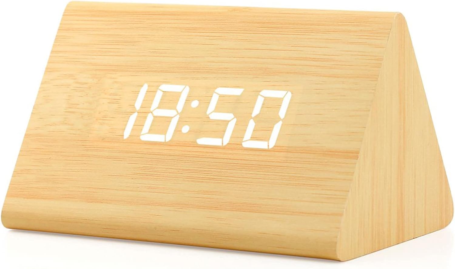 GEARONIC Wooden Digital Alarm Clock Triangle Design