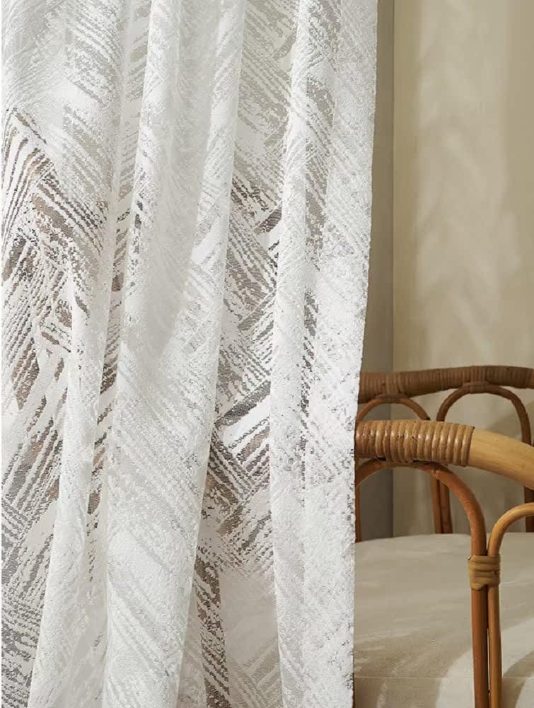 Simple Geometric Pattern Rod Pocket Curtains 2 Panels