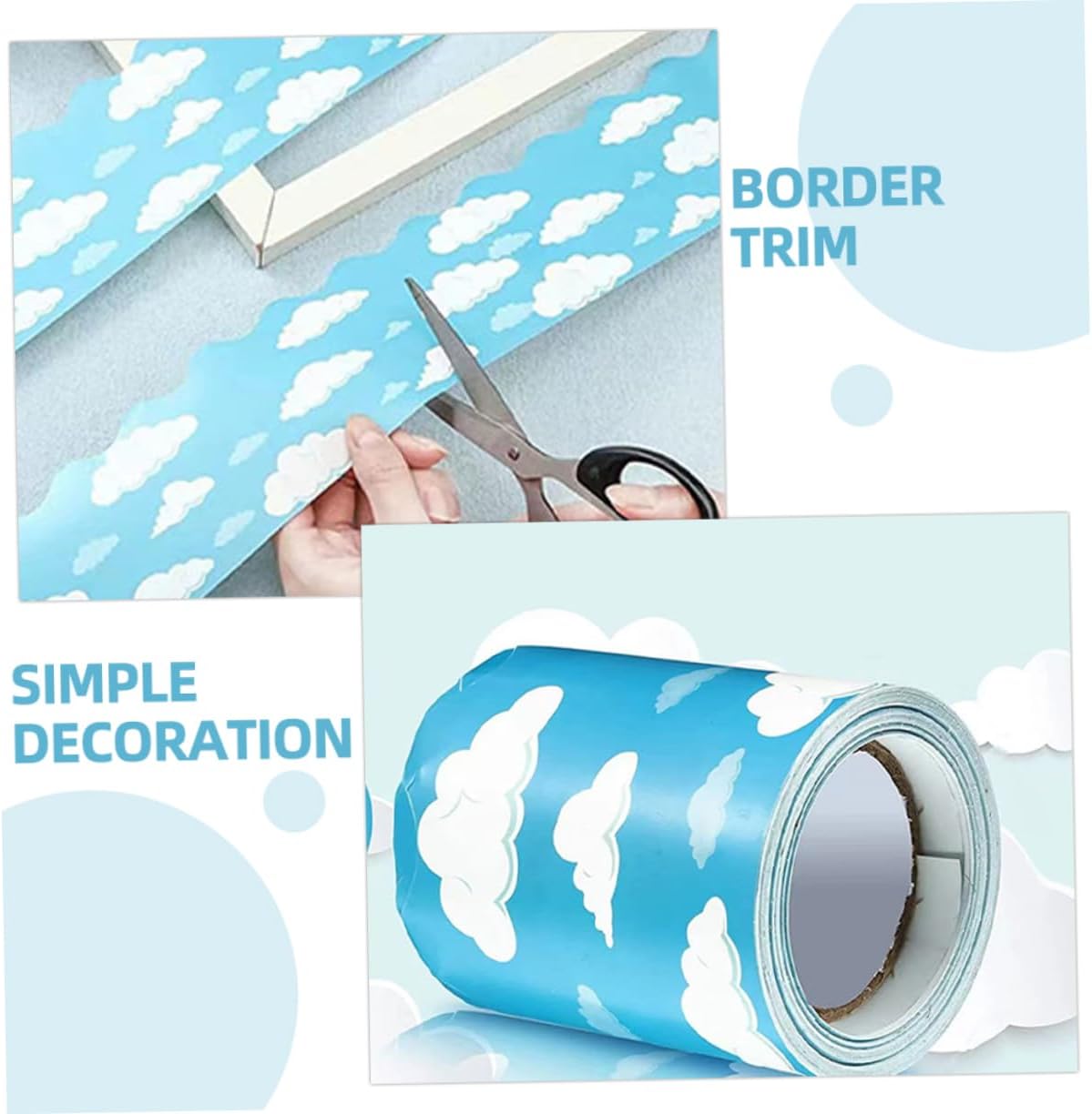 Zerodeko Cloud Pattern Bulletin Board Border Sticker Classroom Decor