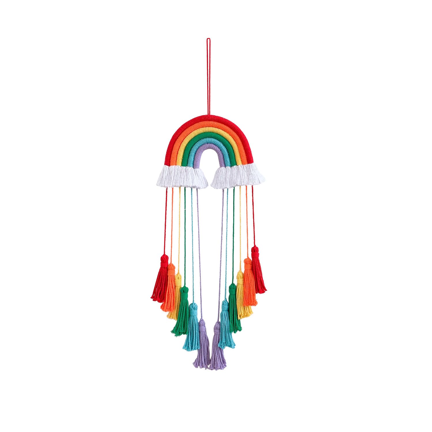Handmade Woven Dream Catcher with Rainbow Tassel