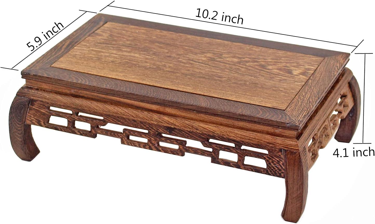 GOLDYWENDY Oriental Style Rosewood Pedestal Stand