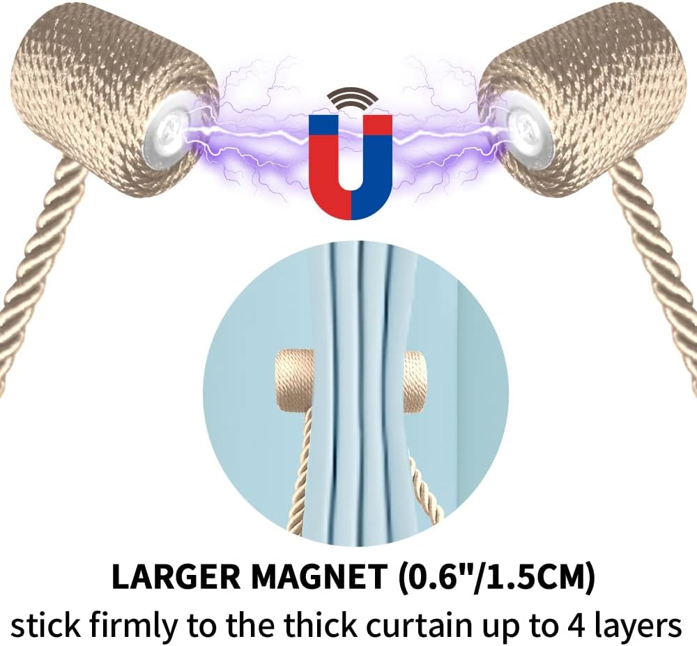 18 Inch Magnetic Curtain Holdbacks 4 Pack