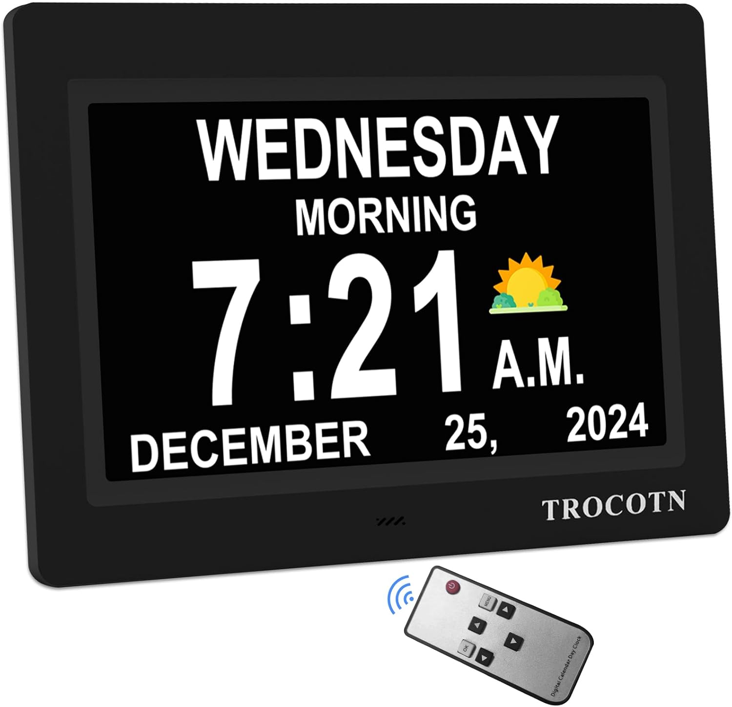 TROCOTN Dementia Clock 7 Inch Wall Display