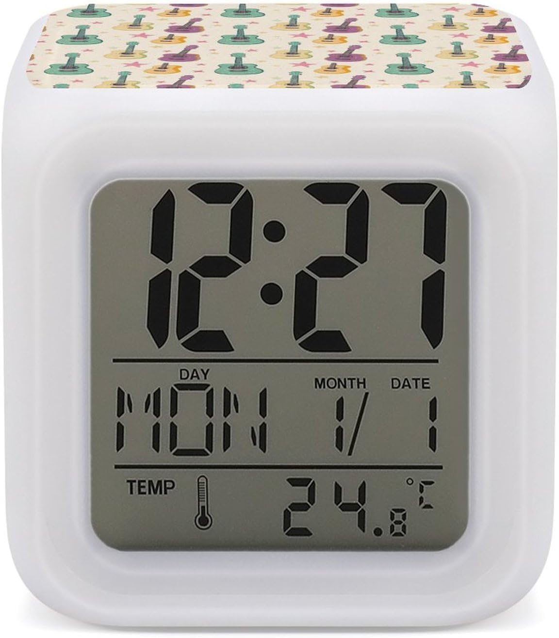 Novastar Cute Guitar Stars Print LED Alarm Clock