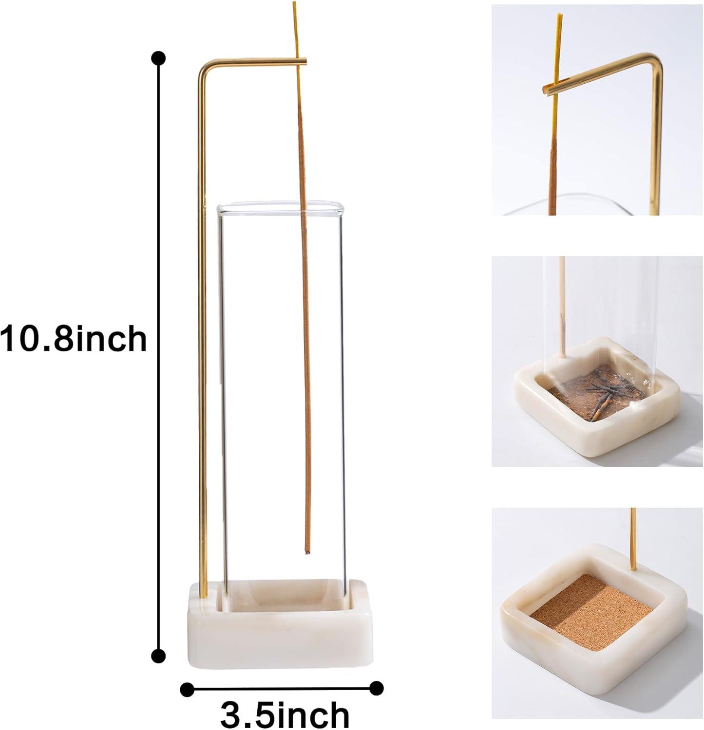 Unique Marble Incense Stick Holder Anti-Ash Flying 100 Mess-Free