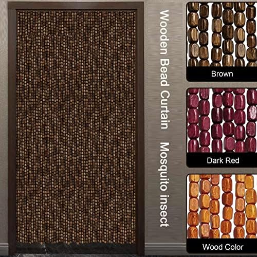 Handmade Bamboo Door Curtain with Wooden Beads