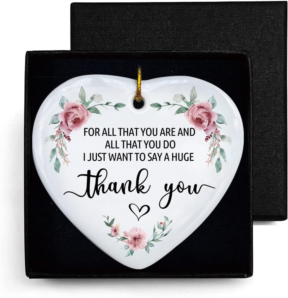 NTKIO Thank You Heart Ceramic Ornament Keepsake Sign