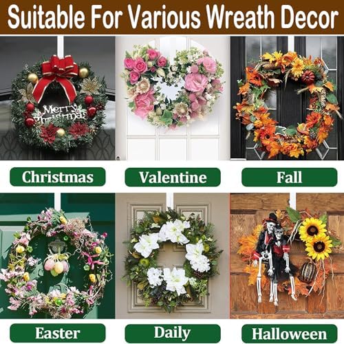 Adjustable Wreath Hanger for Front Door White