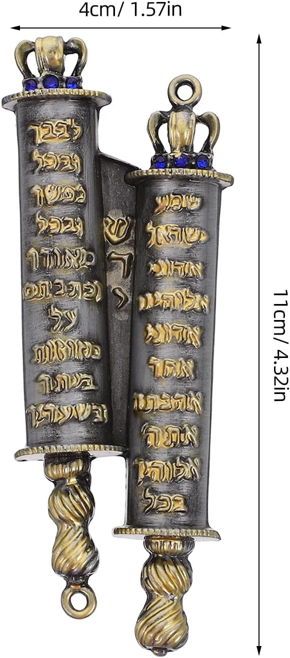 LUOZZY Deep Gray Mezuzah Scroll Case with Gold Lettering