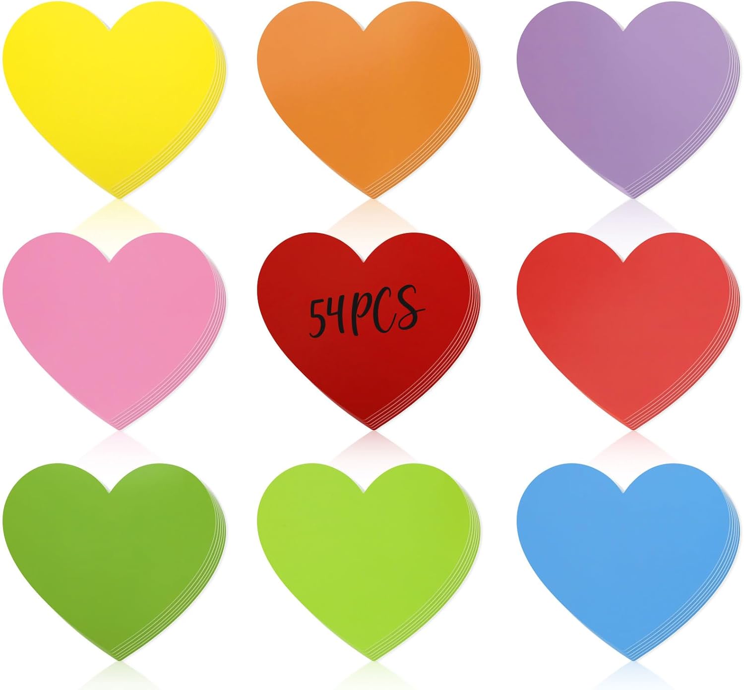 54 Pcs Colorful Heart Cutouts Valentine Classroom Decor Party Supplies