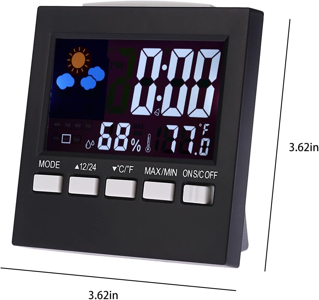 Lovskoo Digital Clock Alarm with Colorful Screen and Weather Display