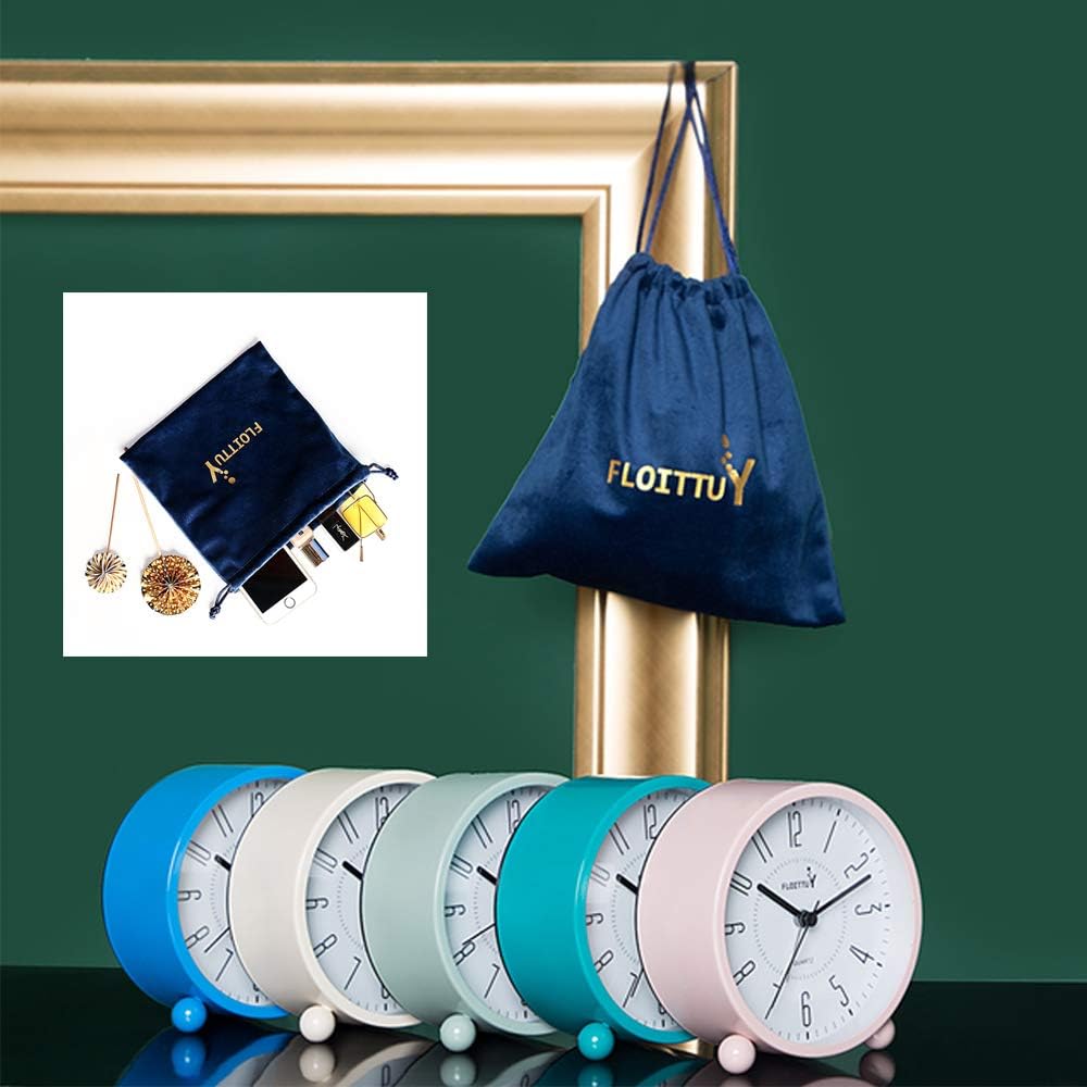 Super Silent Metal Alarm Clock with Night Light and Retro Design