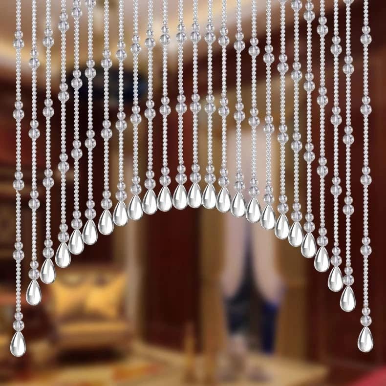 Clear Crystal Hanging Door Beads Curtain Valance
