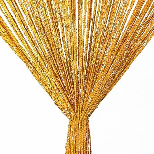 Gold Beaded Curtain for Doorway and Room Divider