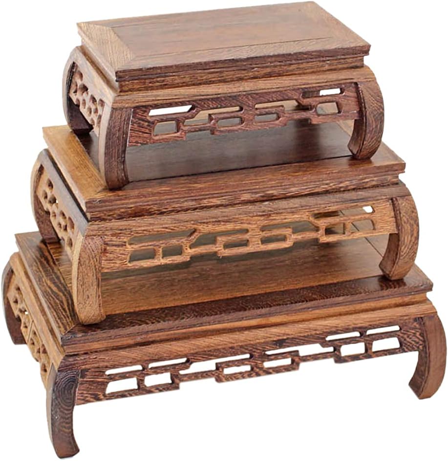 GOLDYWENDY Oriental Style Rosewood Pedestal Stand