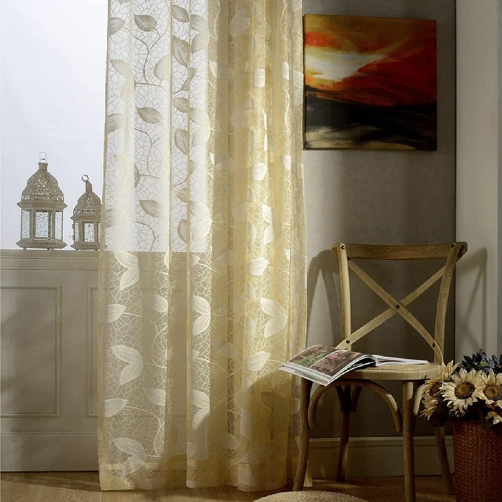Modern Minimalist European Pastoral Style Solid Color Jacquard Semi Sheer Curtains