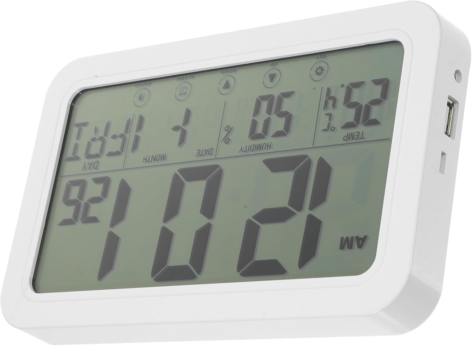 NOLITOY Display Digital Alarm Clock with Temperature and Humidity Multi-Function Wall Clock for Home and Office