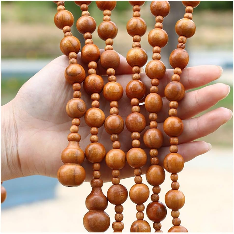 Beaded Curtain with Wooden Beads Door String for Room Divider Window Decoration