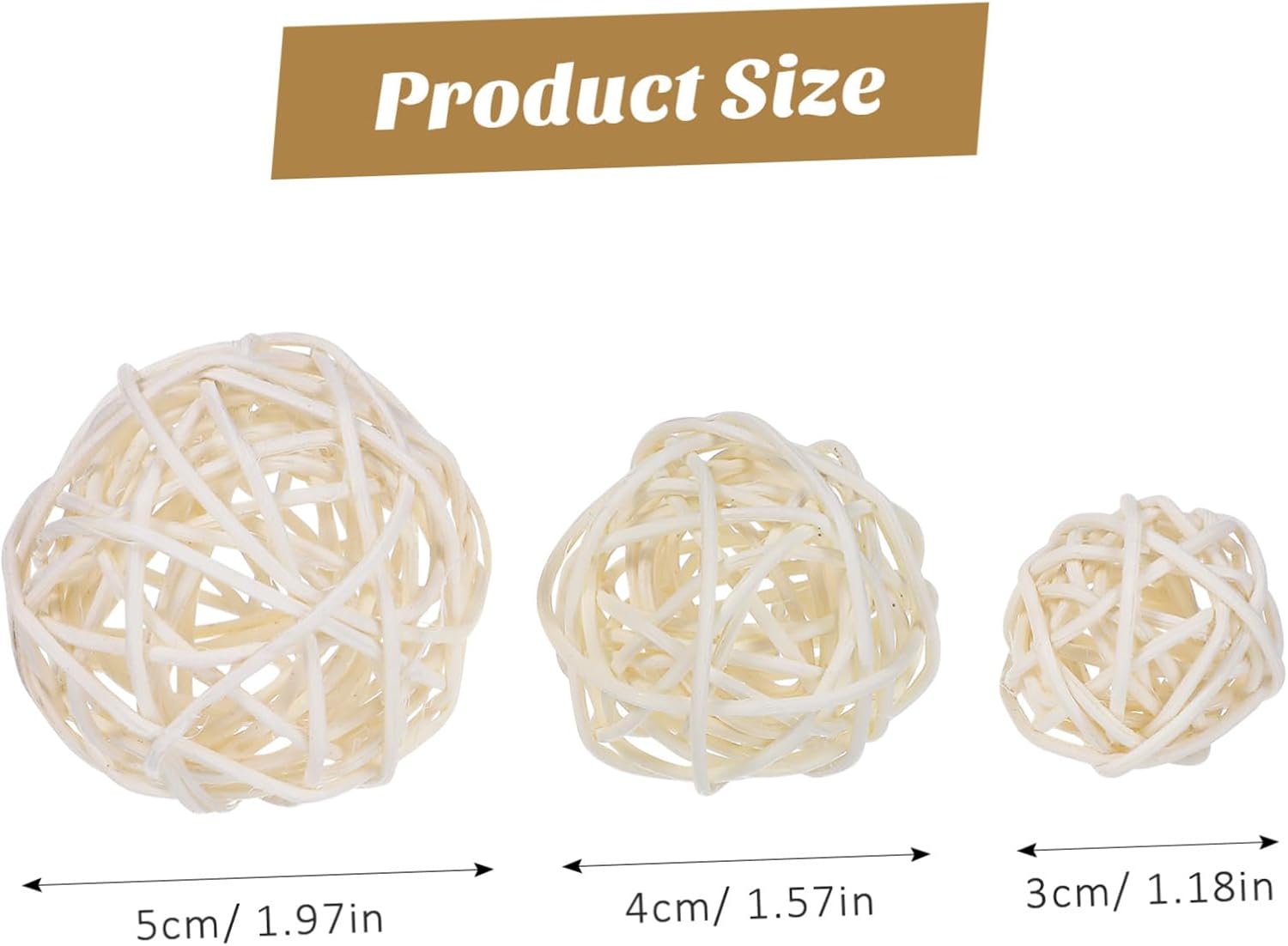 15Pcs White Rattan Ball Decorations for Wedding and Christmas