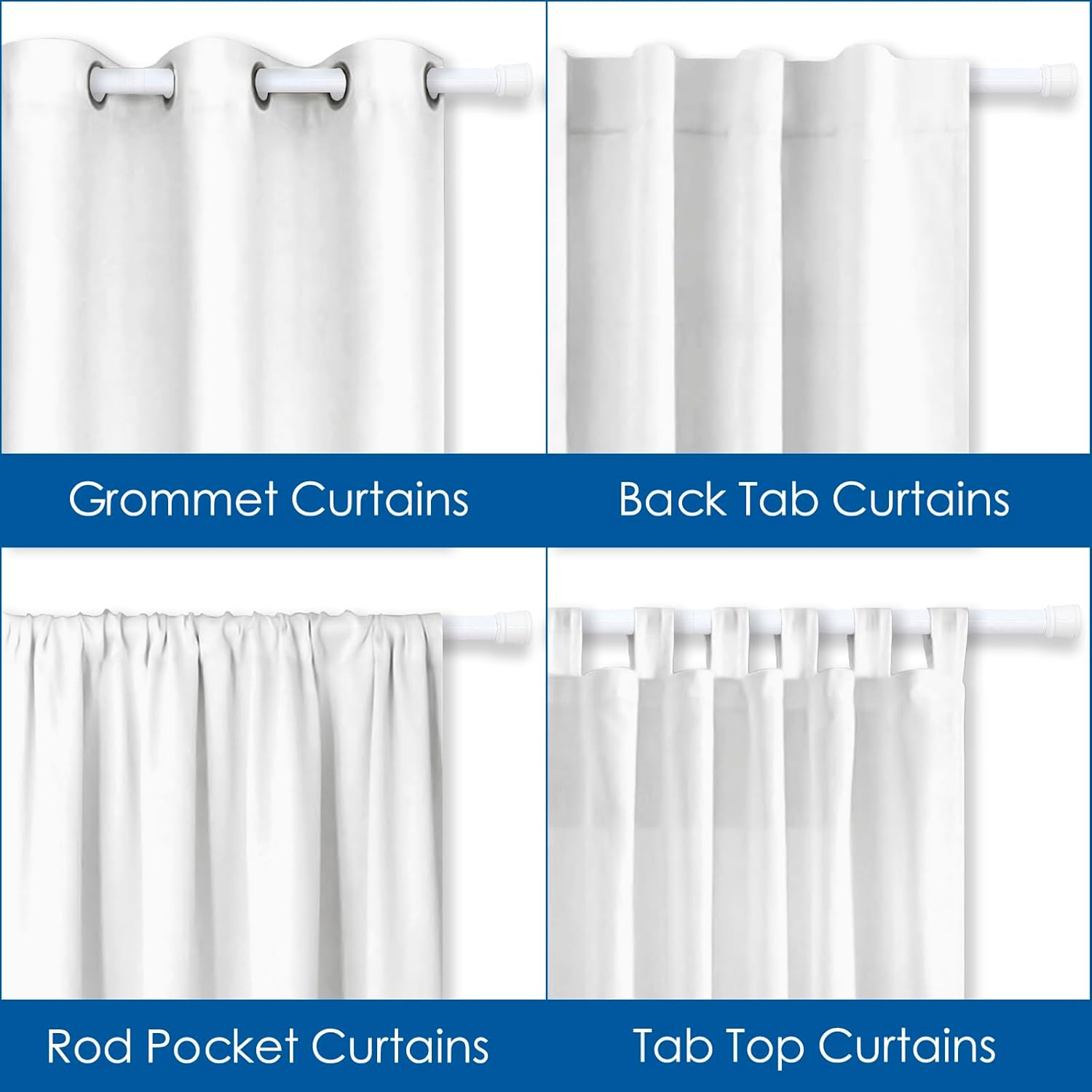 Adjustable White Curtain Rods 315-906 for Windows