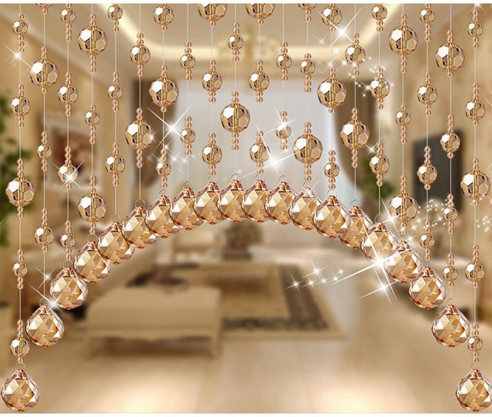 20 Strands Beaded Curtain with Crystals for Doorways and Room Dividers