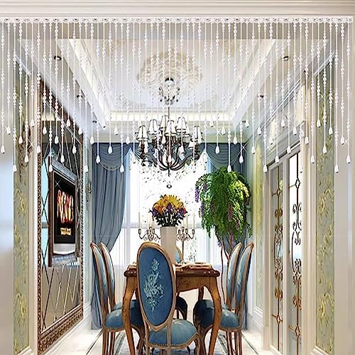 EMYJAY Clear Crystal Beaded Curtain for Doorway