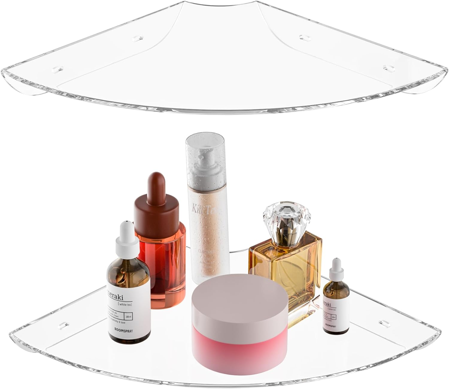 95x95 Inch Acrylic Corner Floating Shelf Set of 2