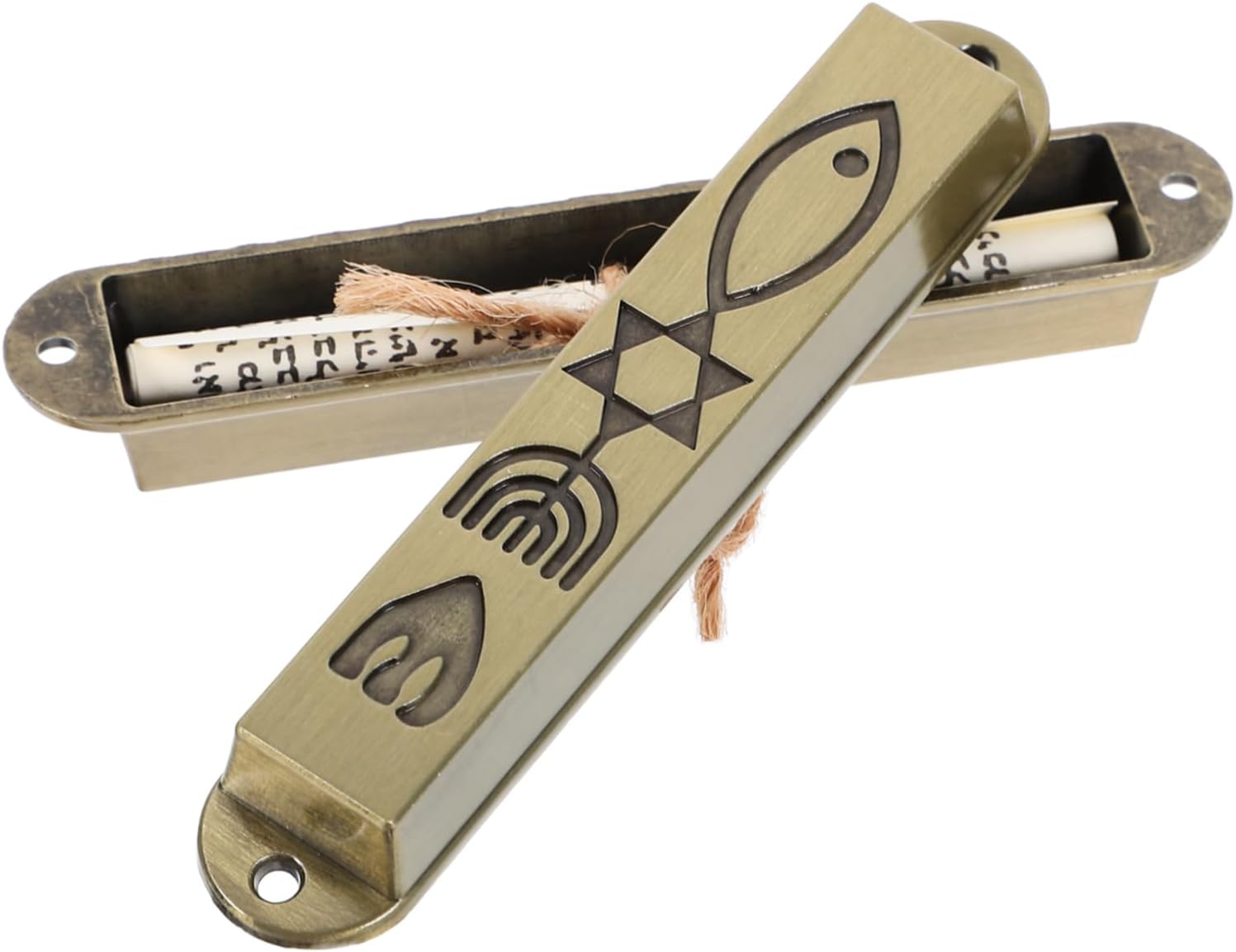 2pcs Metal Mezuzah Door Decor Holy Scroll for Home Blessing and Protection