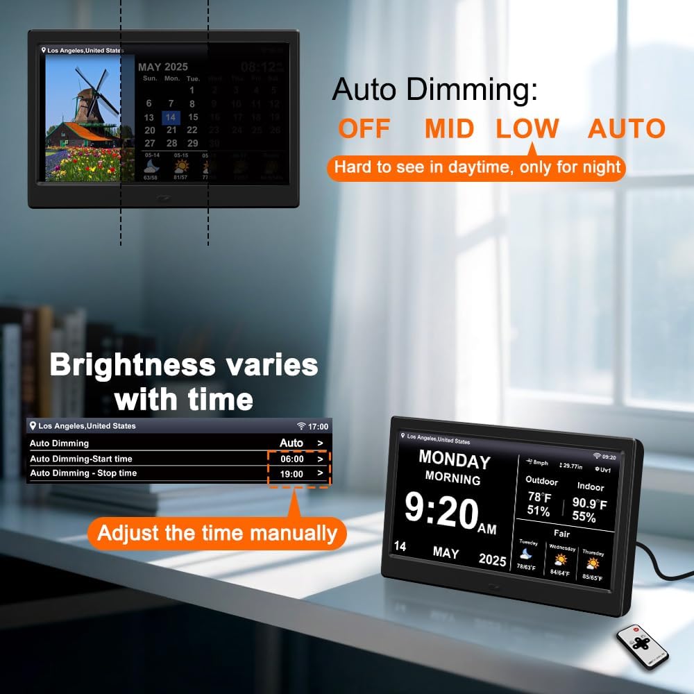 TIMEMOON 2025 Digital Clock with Weather Forecast