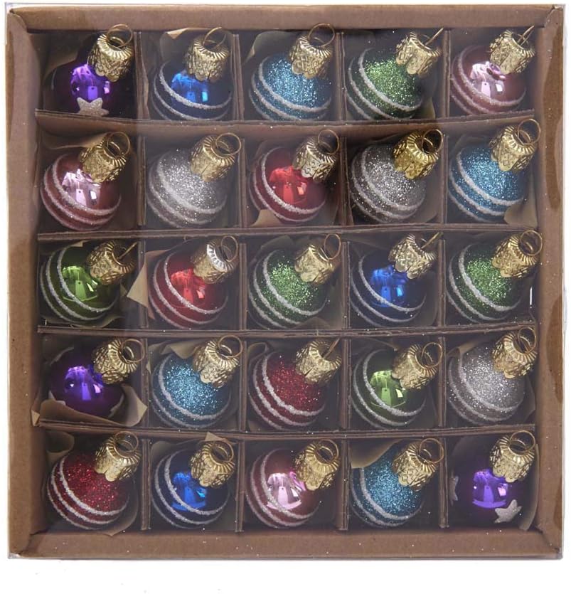 Kurt S Adler Glass Ball Ornaments 25 Piece Set