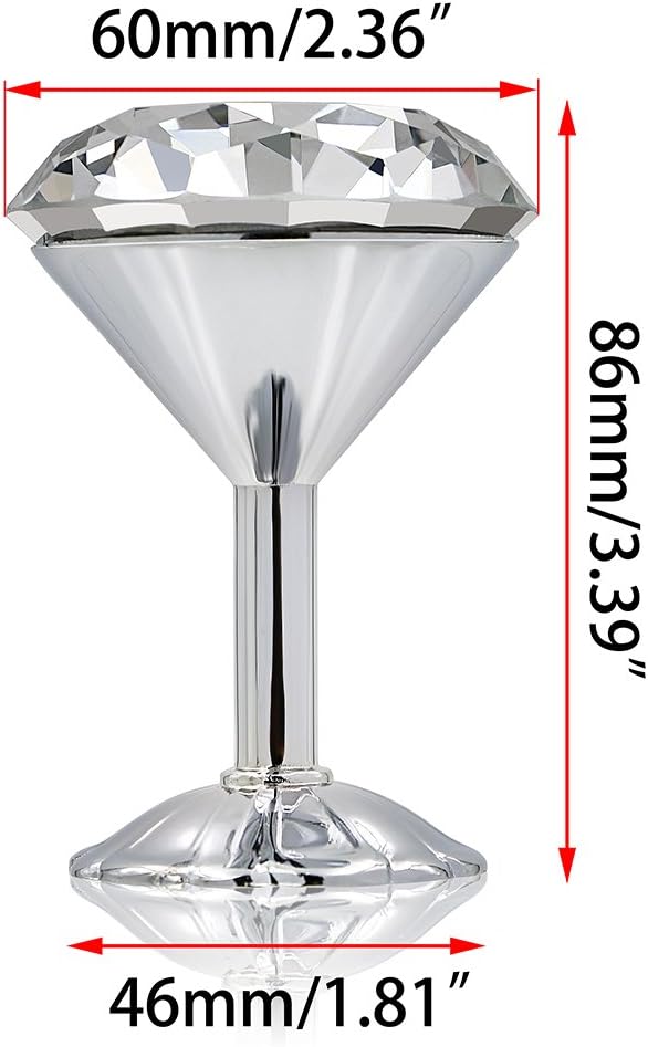 Sumnacon Classic Crystal Curtain Tiebacks 2 Pcs Silver 60mm