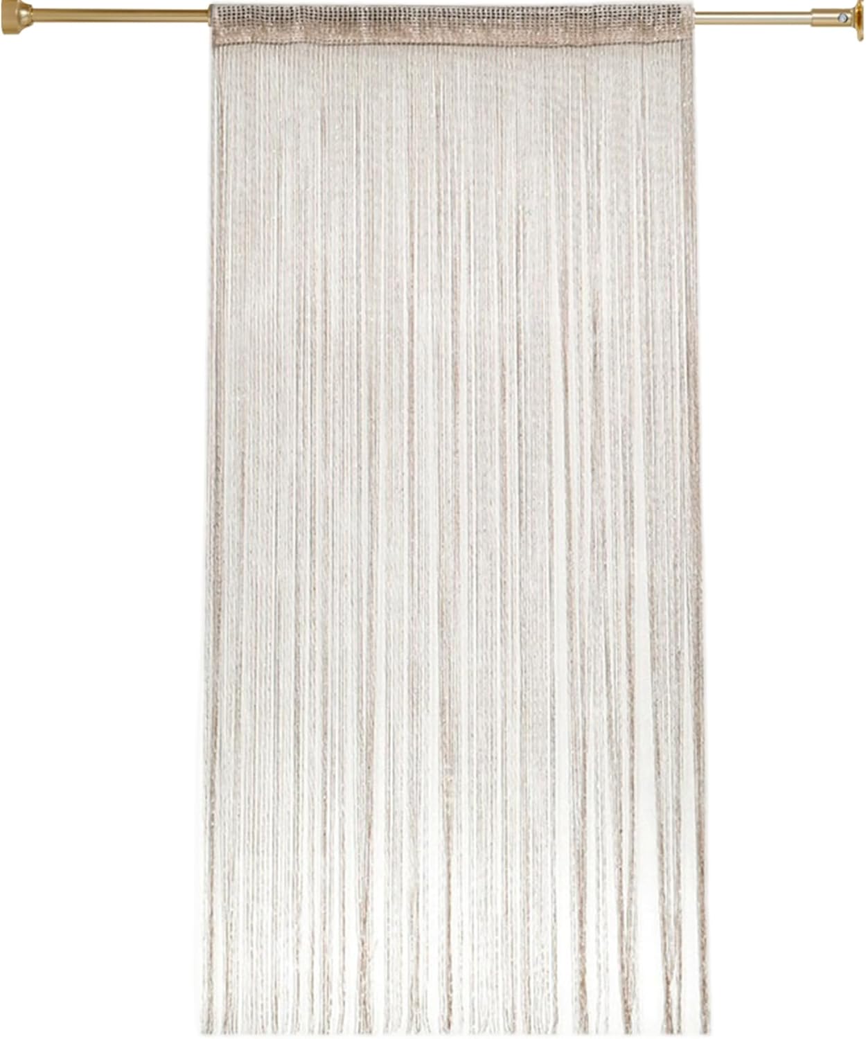Champagne Gold String Curtains 39x79 Inch