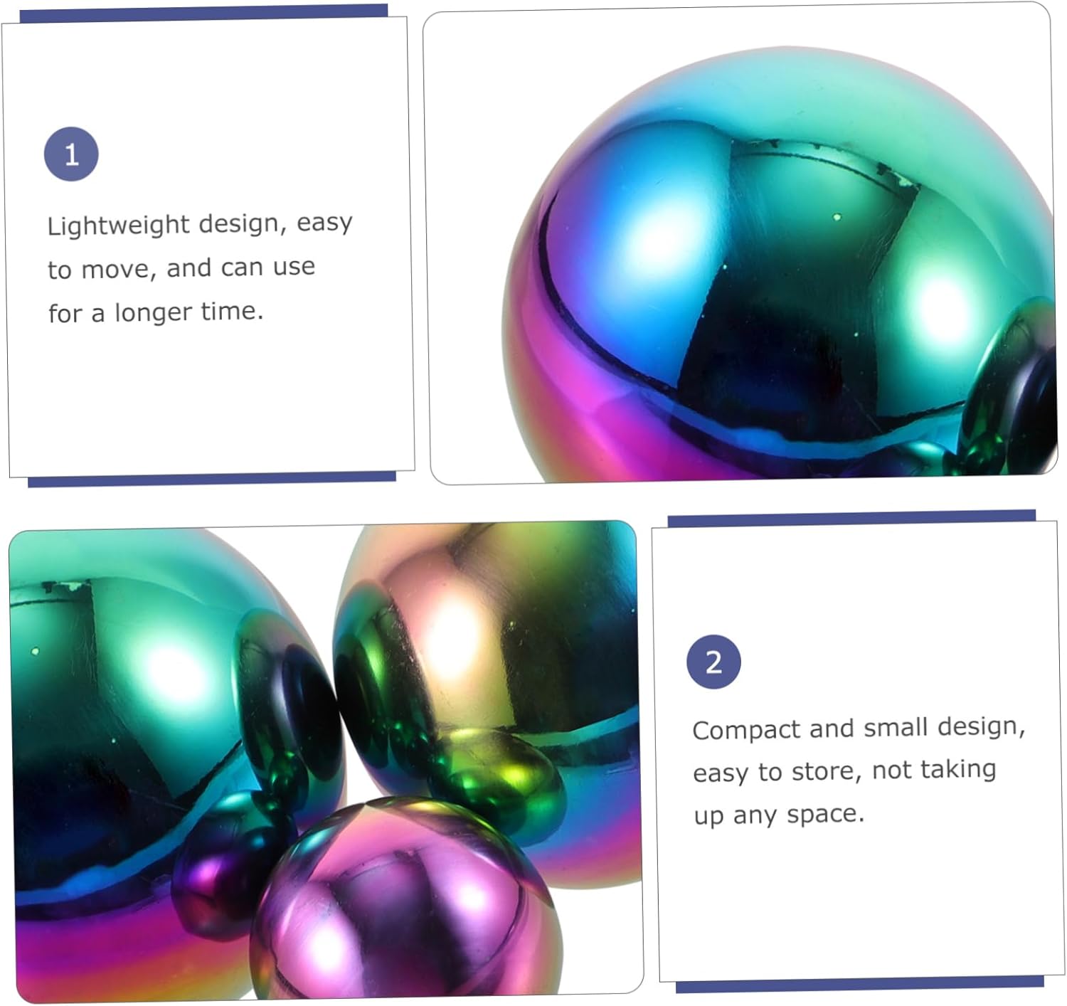 PRETYZOOM 3pcs Stainless Steel Balls Wall Decor for Garden and Home