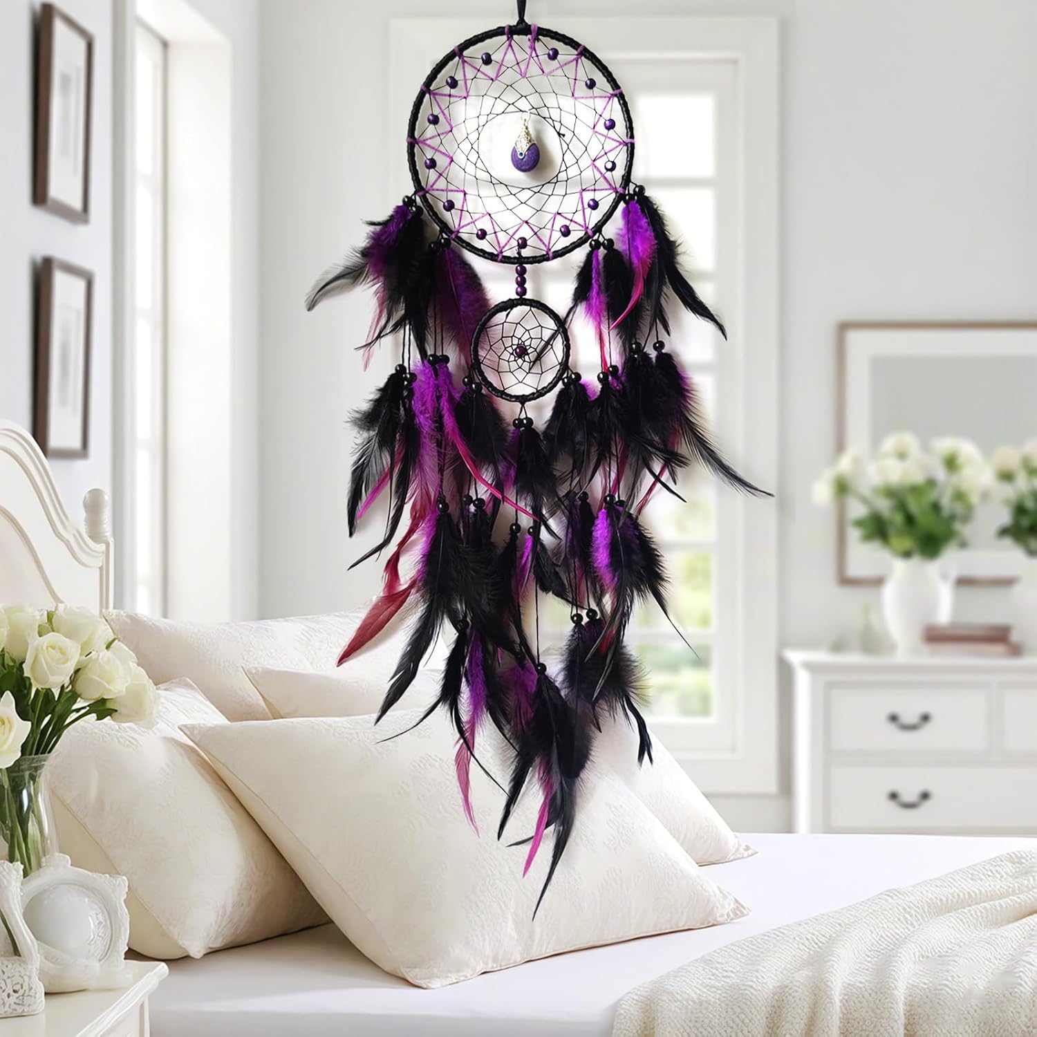 Black Purple Dream Catcher Wall Decor Hangings