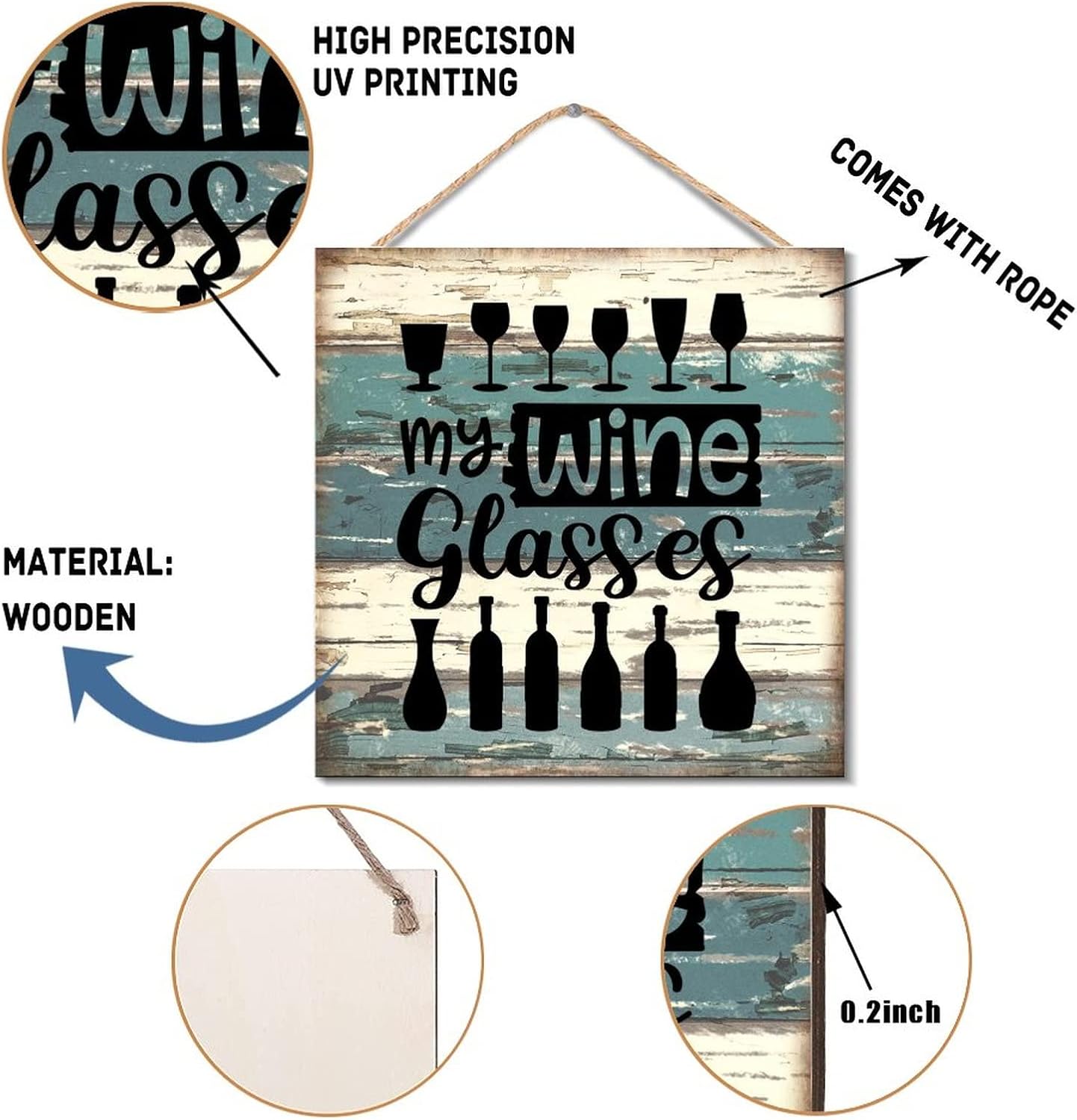 Rustic Wood Wall Art Decor Sign 12x12 Inches