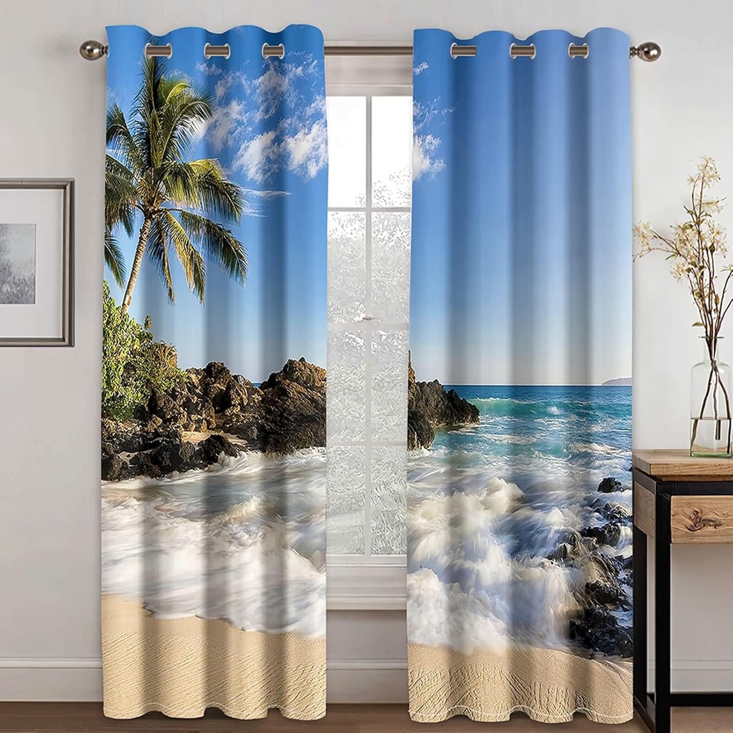 Blackout Curtains 2 Panel Set for Balcony with Grommet