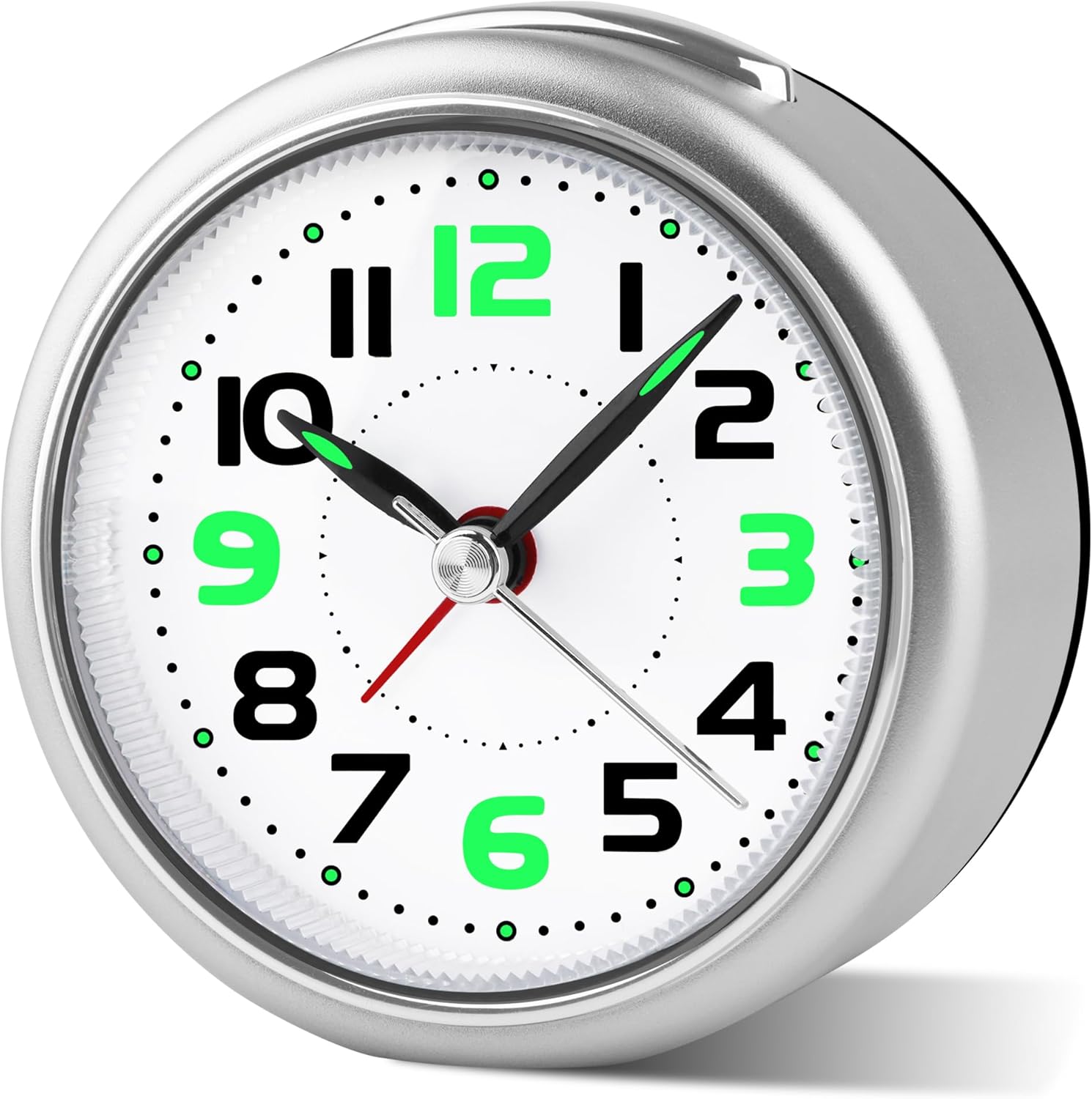 DTKID 327 Inch Analog Alarm Clock with Night Light and Snooze