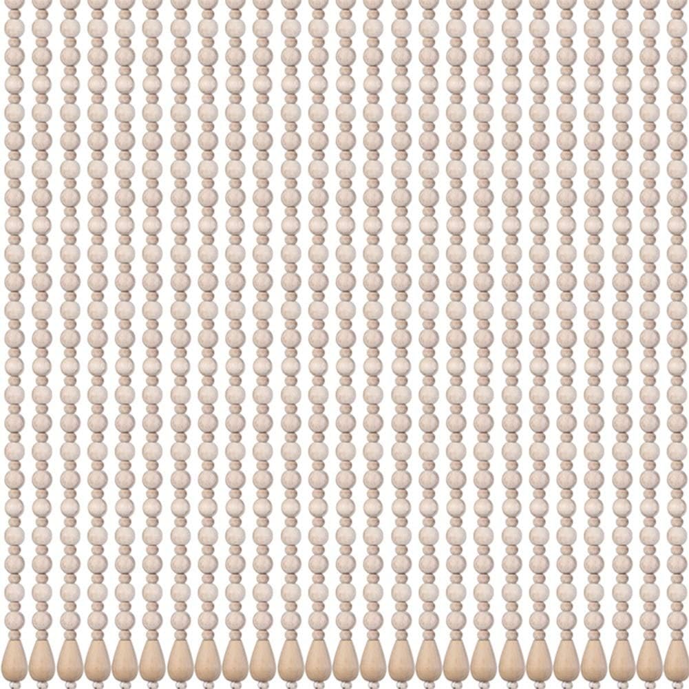 Etlegor Wood Beaded Curtain for Door Natural Decor Panel