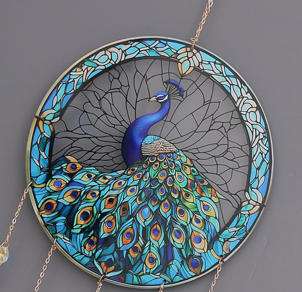 Blue Peacock Dream Catcher for Home Decor