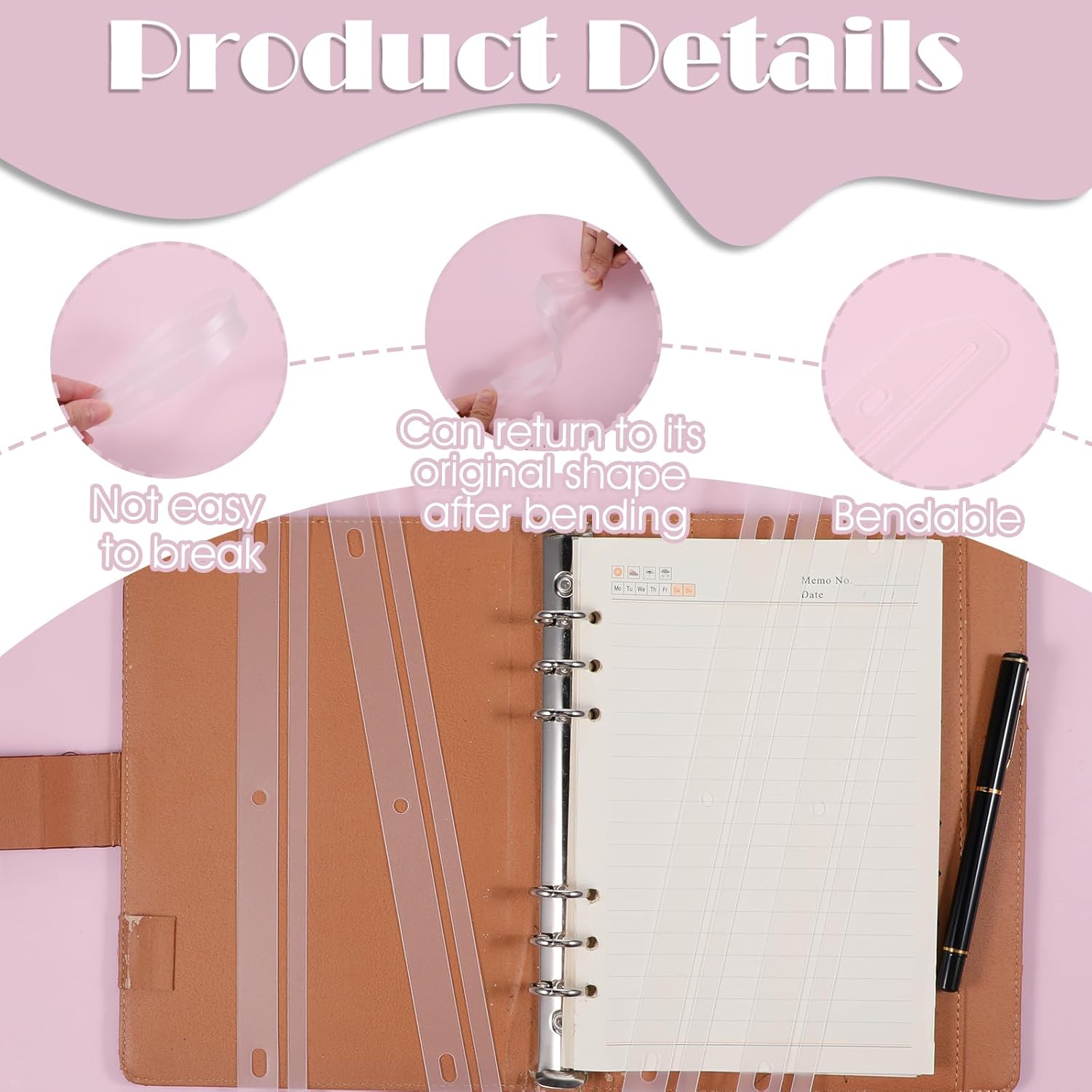 100 Pcs 3 Hole Magazine Holders for Binders