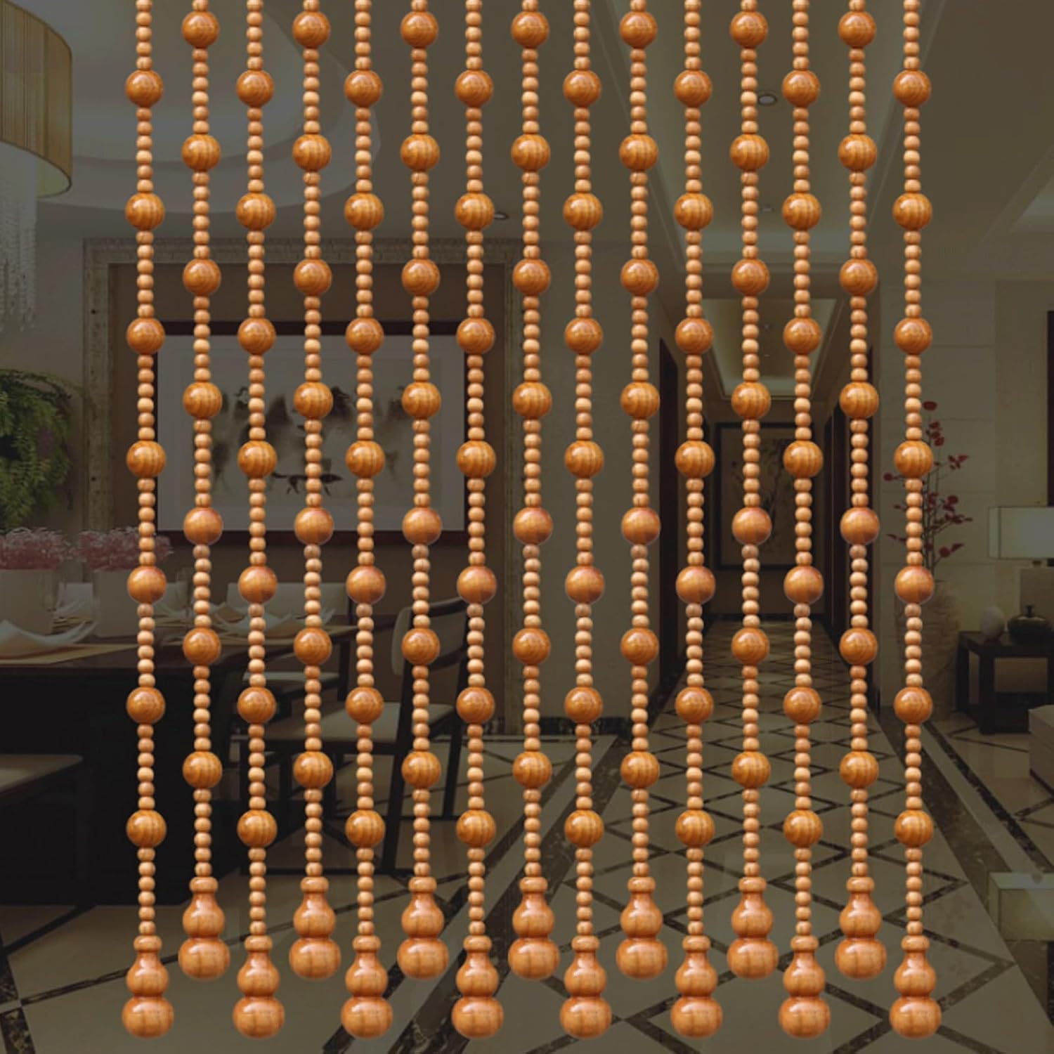 NESLAY Wooden Beaded Curtains Room Divider
