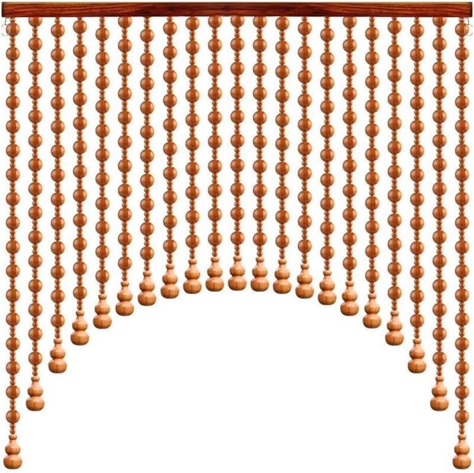 Beaded Curtain with Wooden Beads Door String for Room Divider Window Decoration