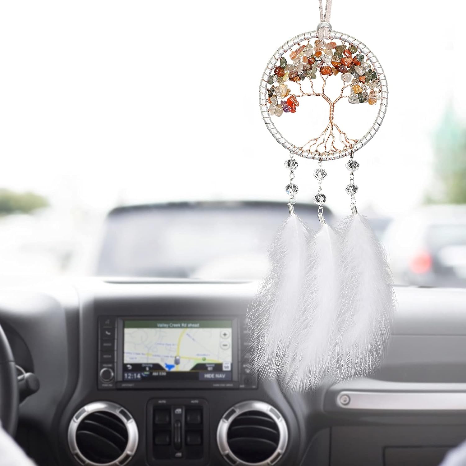 Alynsehom Dream Catcher Car Mirror Pendant 35 Inch