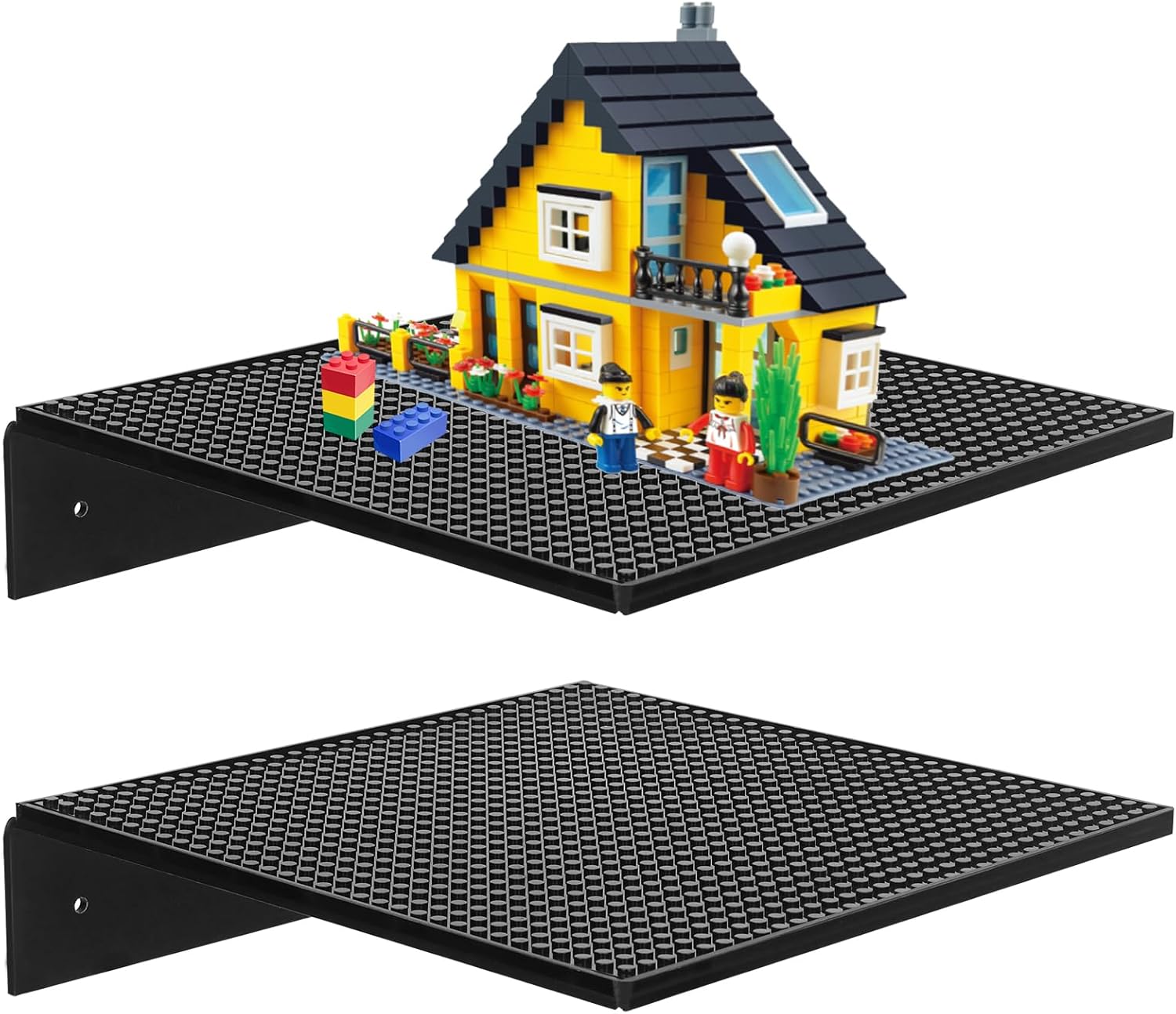 2-Pack Floating Shelf for Lego Collectibles and Toy Blocks