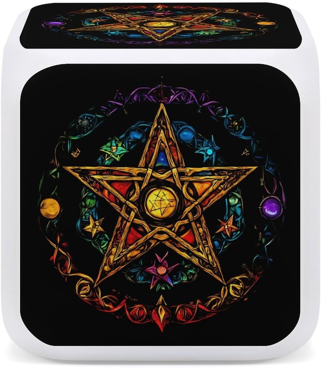 Color Changing LED Alarm Clock with Pentagram Design