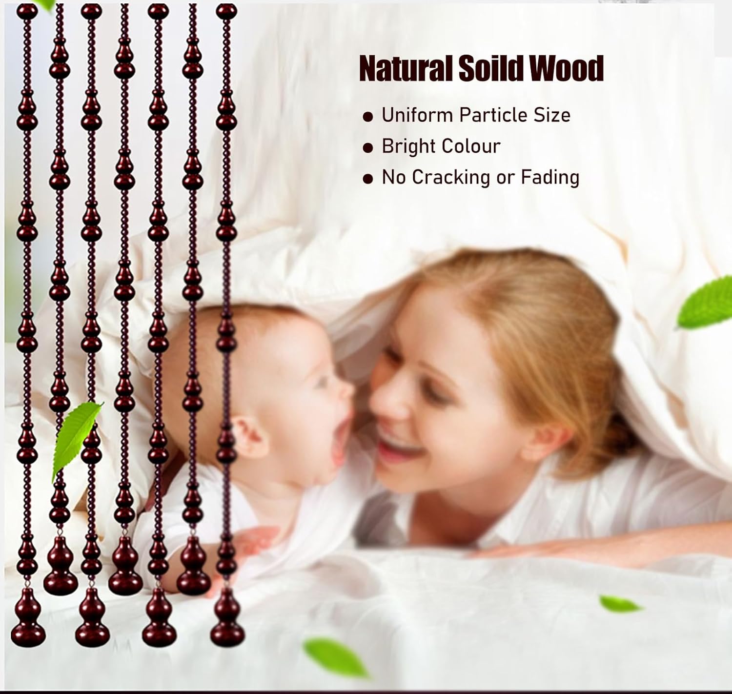 NEVKA Beaded Curtain Room Divider 25 Strands 155cm Long