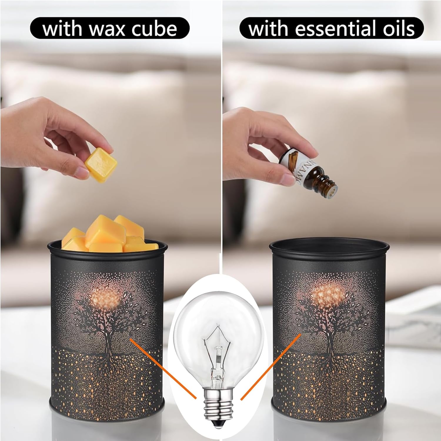 25 Watt Wax Warmer Bulbs 6-Pack Dimmable G40 Bulbs for Scentsy Warmers