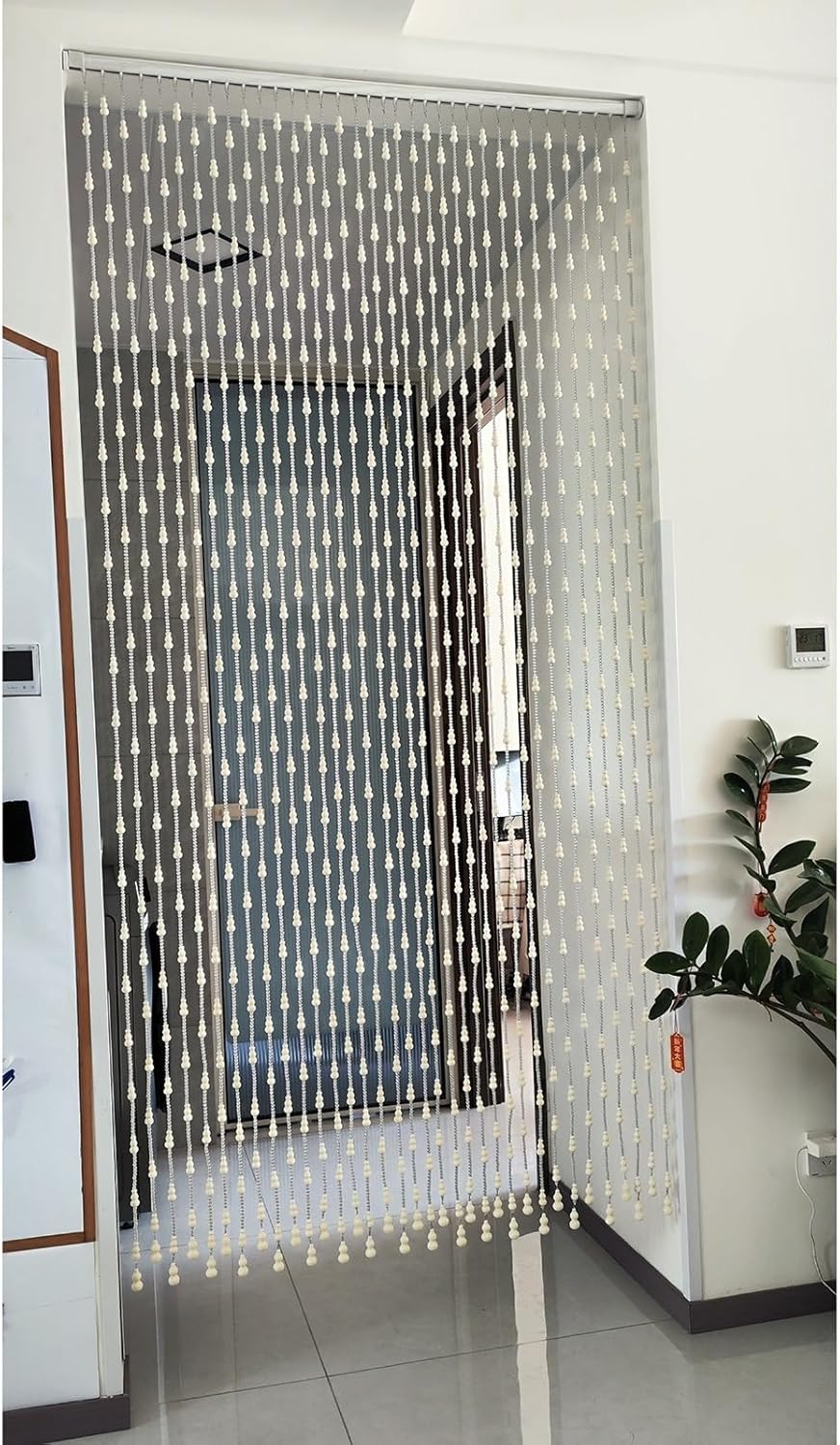 90cm Natural Wood Bead Curtain for Home Decor and Room Divider