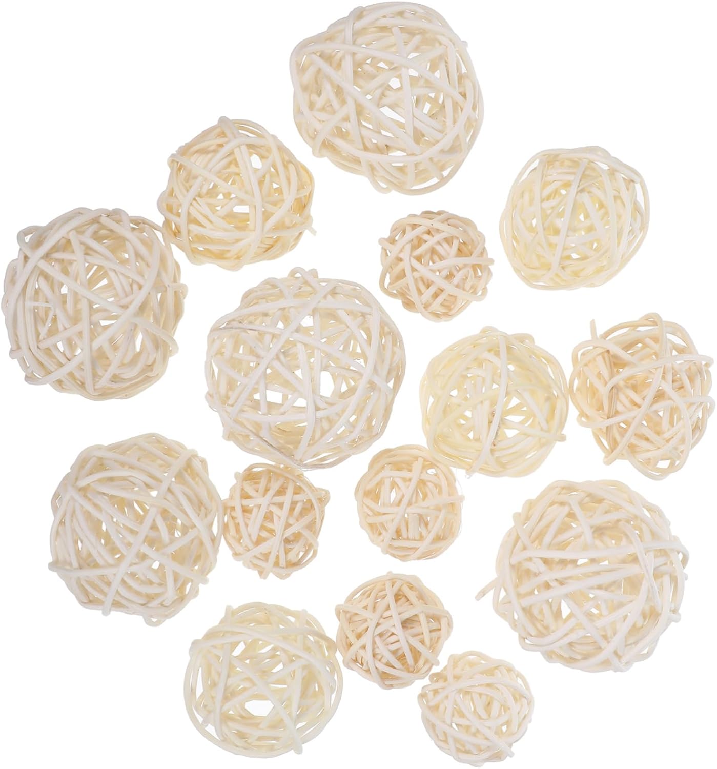 15Pcs White Rattan Ball Decorations for Wedding and Christmas